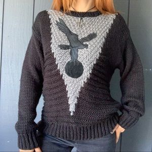 SOLD!!Vintage J.G. International black eagle sweater Sz M